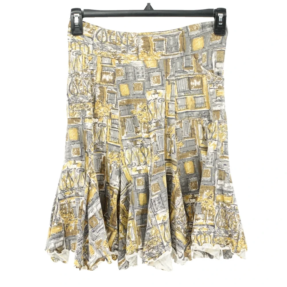 Effie's Heart Skirt‎ SZ M Pleated Hem Boho Art to Wear Maximalist Stretch Modern
